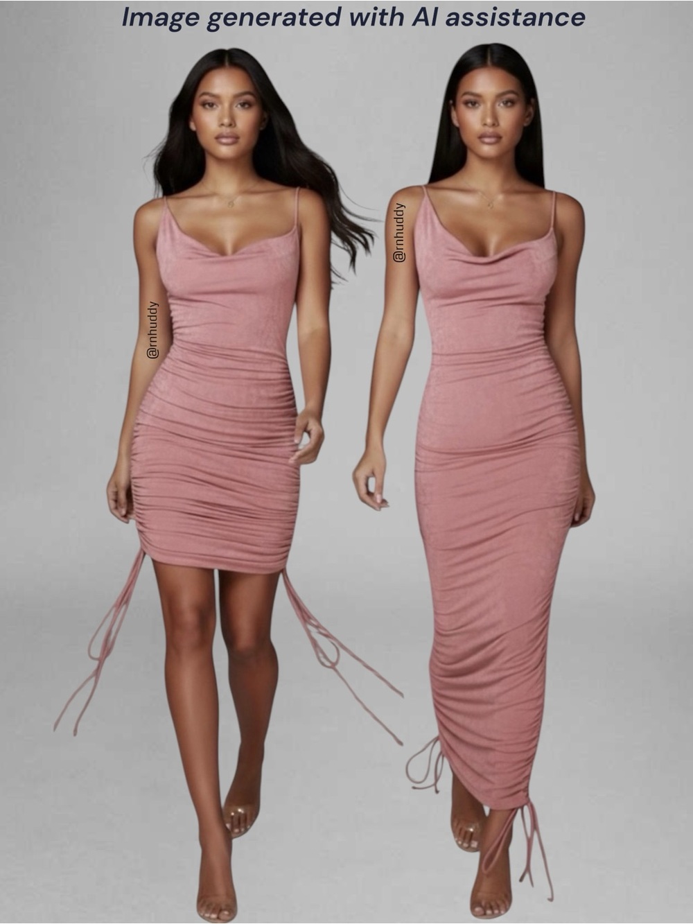 NWOT JLUXLABEL S multiple ways to wear slinky dress blush